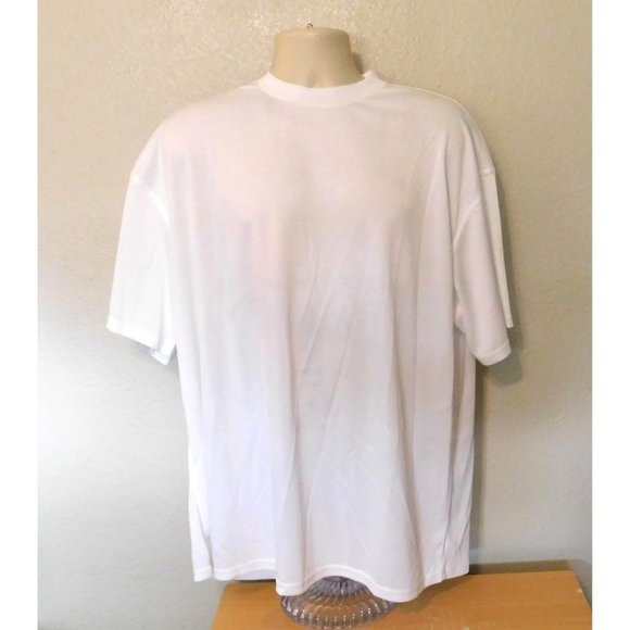 DAC Athletic Club Dry Fit Shirt Mens XL White Go Dry High Neck Golf Short Sleeve - Picture 5 of 8